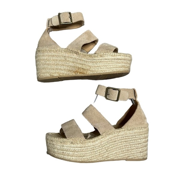 Soludos Platform Espadrille Wedge Sandals Suede Ankle Strap Size 7.5 Blush - Picture 4 of 15